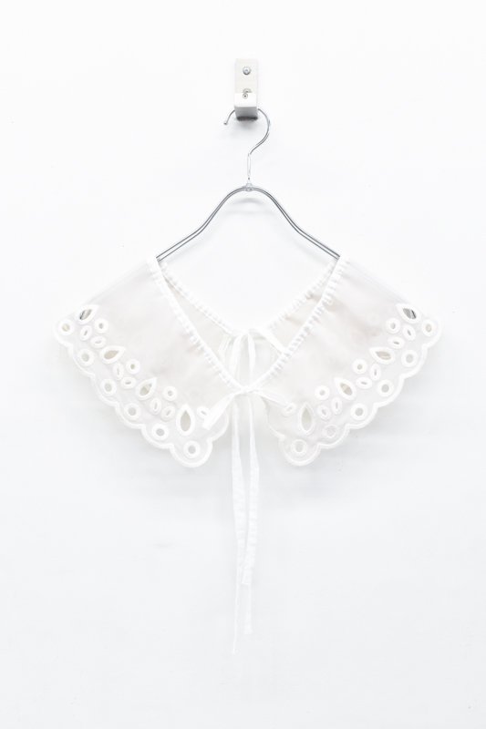 先行予約 YUKI SHIMANE / Embroidery Lace coller - WHITE