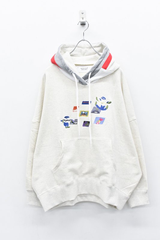 bedsidedrama ODDTAXI / City Scenery Embroidery Hoodie - OAT MEAL