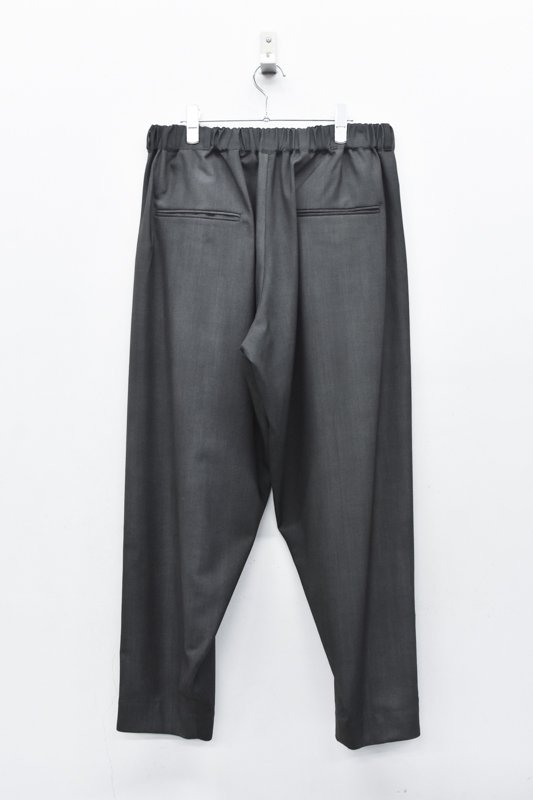 YANTOR / Uneven Dyed Wool 6tuck Pants - BLACK - CRACKFLOOR WEBSHOP