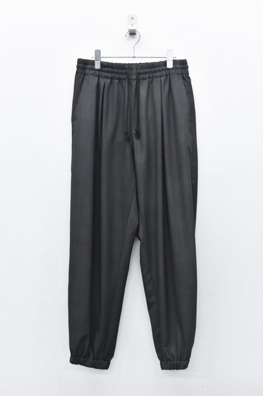 YANTOR / Uneven Dyed Wool Monk Pants - BLACK