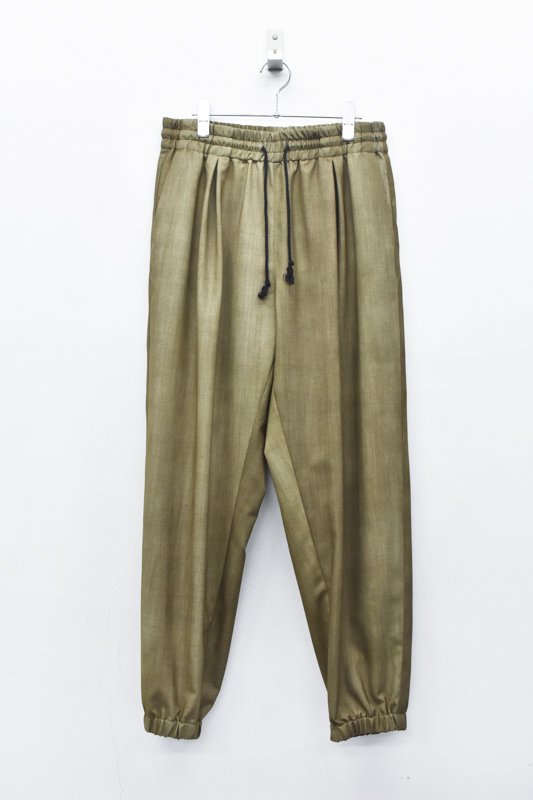 YANTOR / Uneven Dyed Wool Monk Pants - BEIGE
