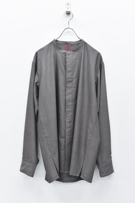 YANTOR / Chambray Wool Flyfront Shirts - GREIGE