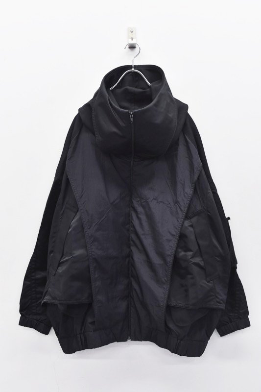 BALMUNG / 重ねハイネックビッグパーカー debri - BLACK - CRACKFLOOR WEBSHOP