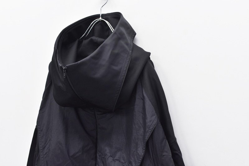 BALMUNG / 重ねハイネックビッグパーカー debri - BLACK - CRACKFLOOR WEBSHOP