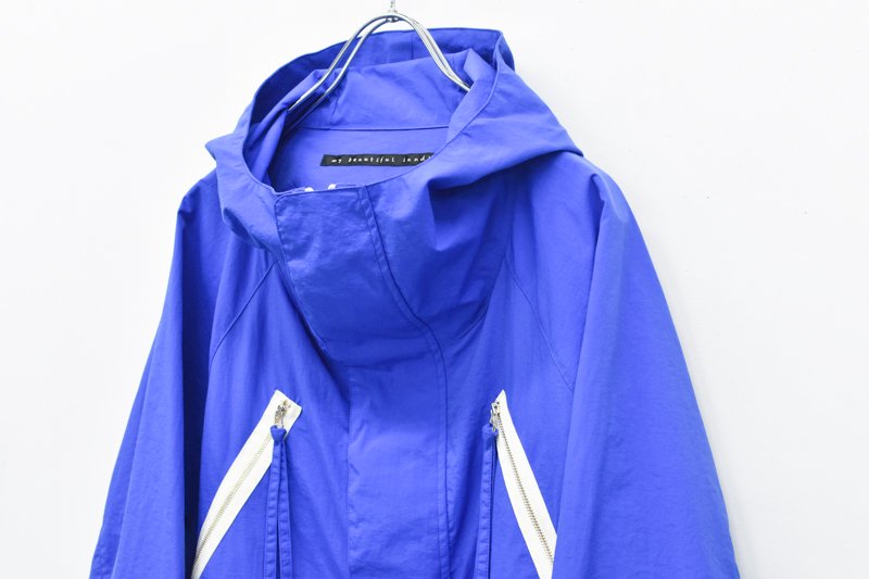 My Beautiful Landlet / NYLON DYED TAFFETA ANORAK HOODIE - BLUE