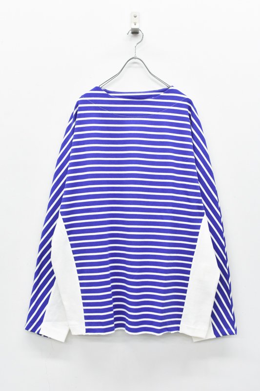 My Beautiful Landlet / BASQUE BORDER L/S TEE - BLUE - CRACKFLOOR