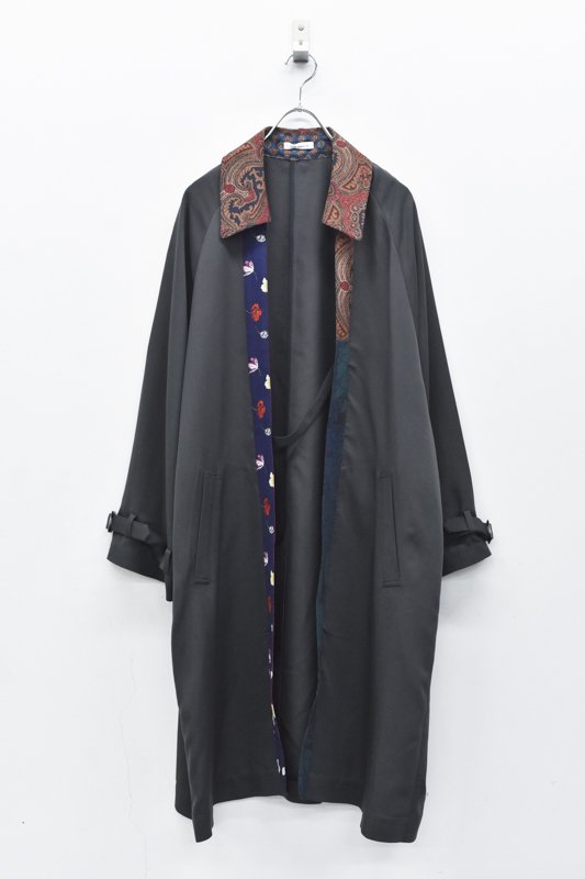 YEAH RIGHT!! / ROBE TRENCH COAT TENCEL - CHARCOAL