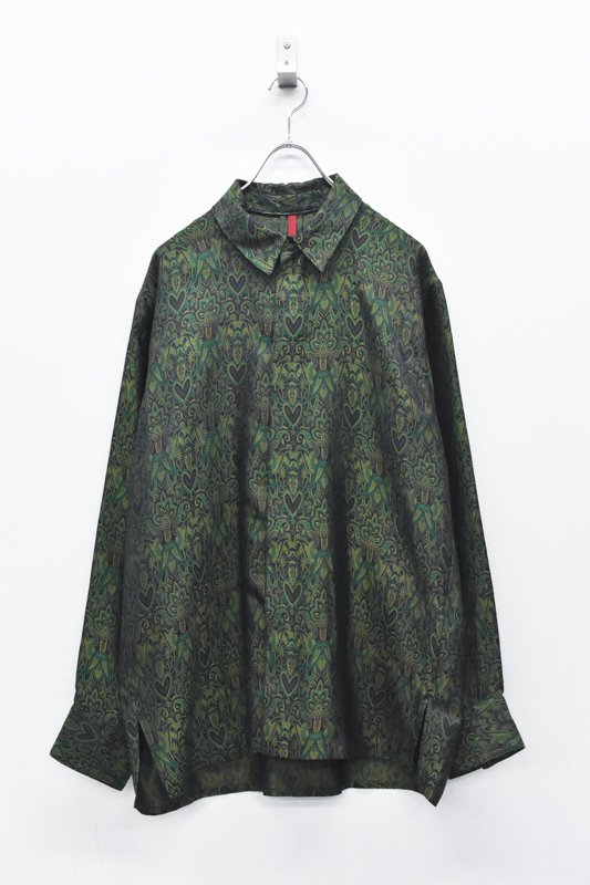 YANTOR / Persian Hand-Jacquard Flyfront Shirts - GREEN