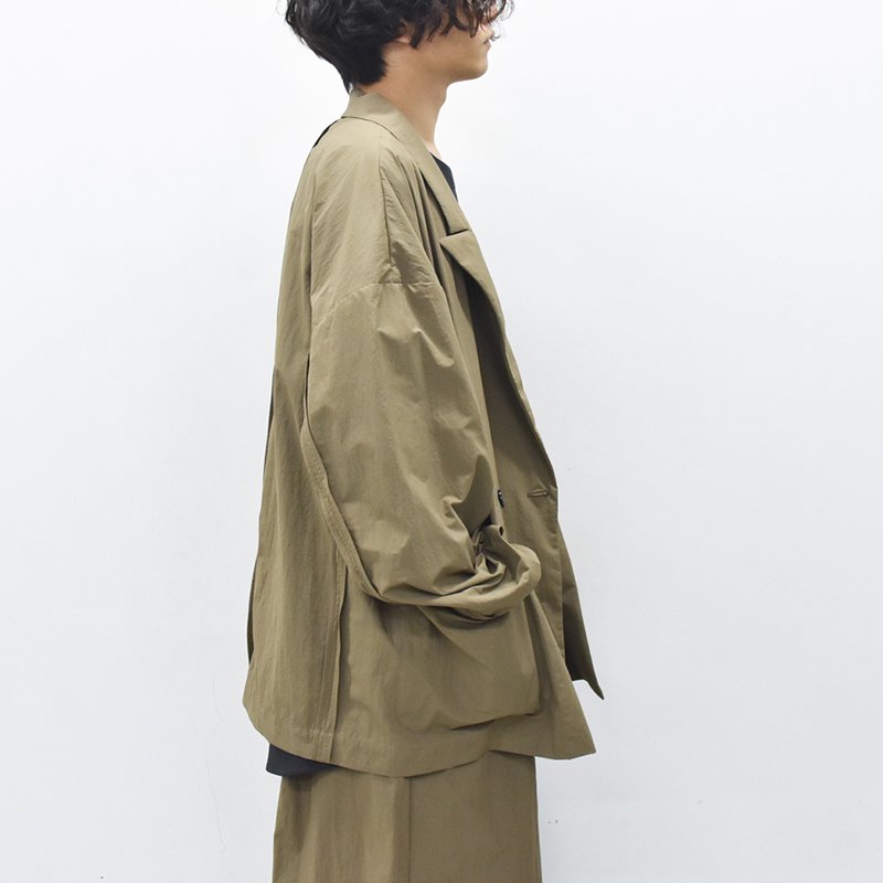 VOAAOV / Nylon Ripstop Taffeta Tailored Double Big Jacket - KHAKI ...