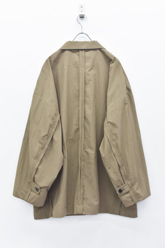 VOAAOV / Nylon Ripstop Taffeta Tailored Double Big Jacket - KHAKI