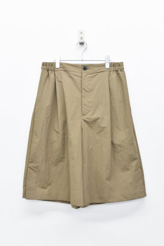 VOAAOV / Nylon Ripstop Taffeta Tailored Double Short Pants - KHAKI