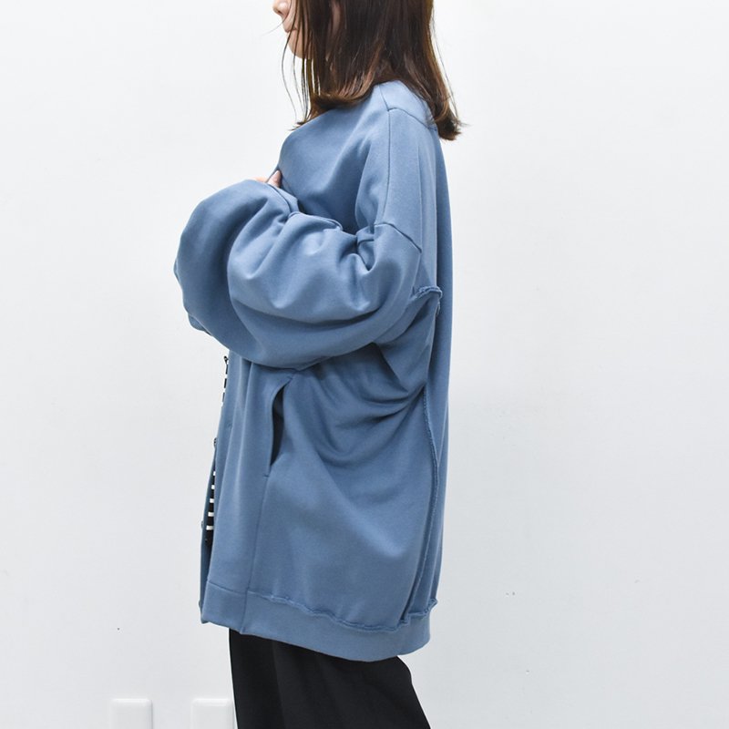 My Beautiful Landlet / URAKE SWEAT BIG CARDIGAN - BLUE