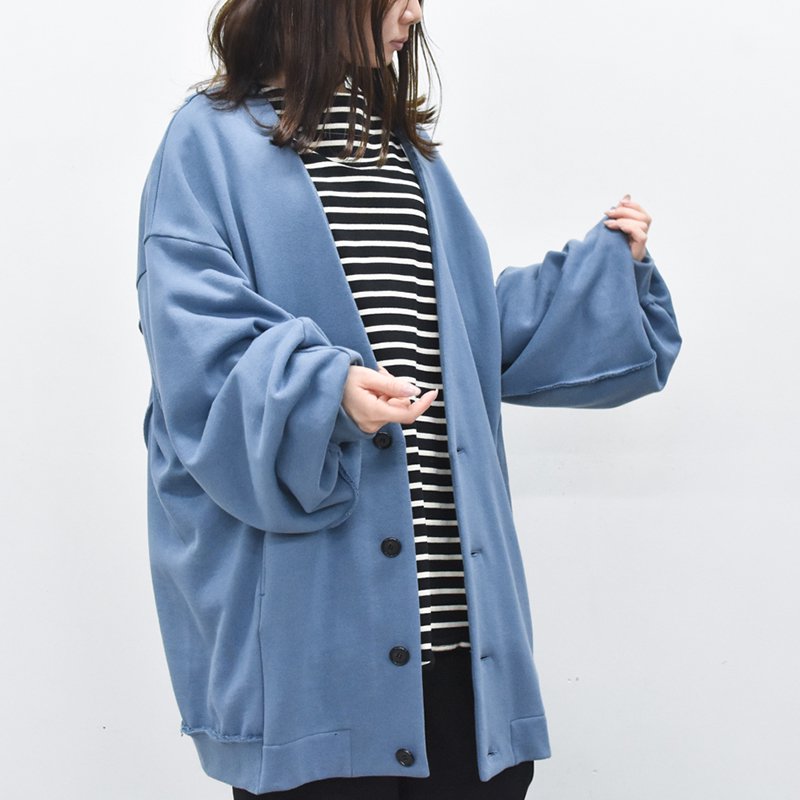 My Beautiful Landlet / URAKE SWEAT BIG CARDIGAN - BLUE