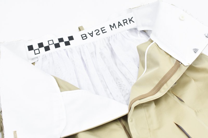 BASE MARK / Comb. Hole Half Pants - BEIGE, - CRACKFLOOR WEBSHOP