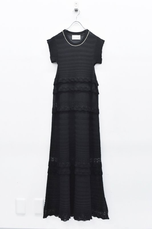 YUKI SHIMANE / WG Lace knitted dress- Black