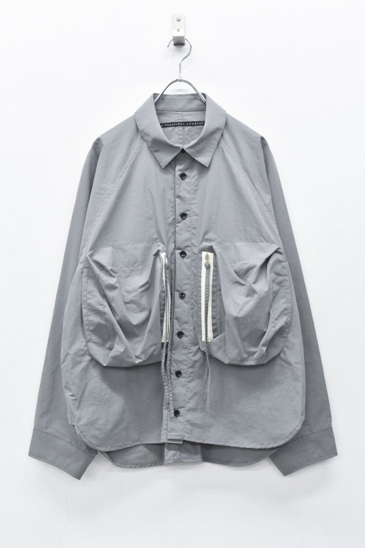 My Beautiful Landlet / NYLON DYED TAFFETA BIG SHIRT - GRAY