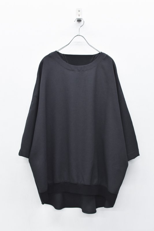 VOAAOV /GABERDINE Gather Sleeve T-Shirt - CHARCOAL - CRACKFLOOR WEBSHOP