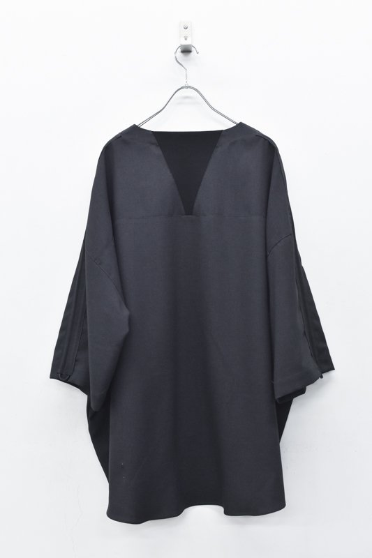 VOAAOV /GABERDINE Gather Sleeve T-Shirt - CHARCOAL - CRACKFLOOR WEBSHOP