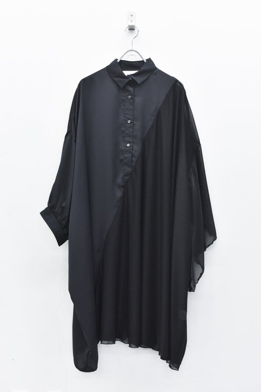 BEDSIDEDRAMA / Slash change dress shirt - BLACK - CRACKFLOOR WEBSHOP