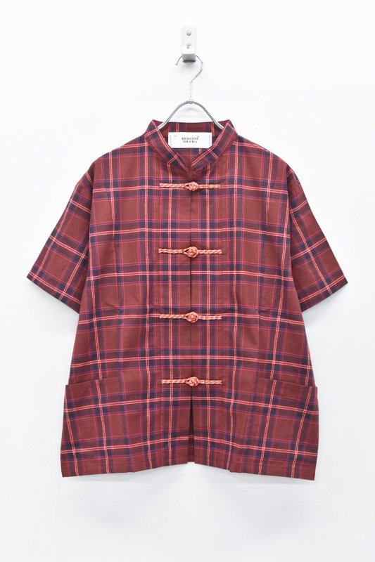 BEDSIDEDRAMA / Checked China shirt - RED