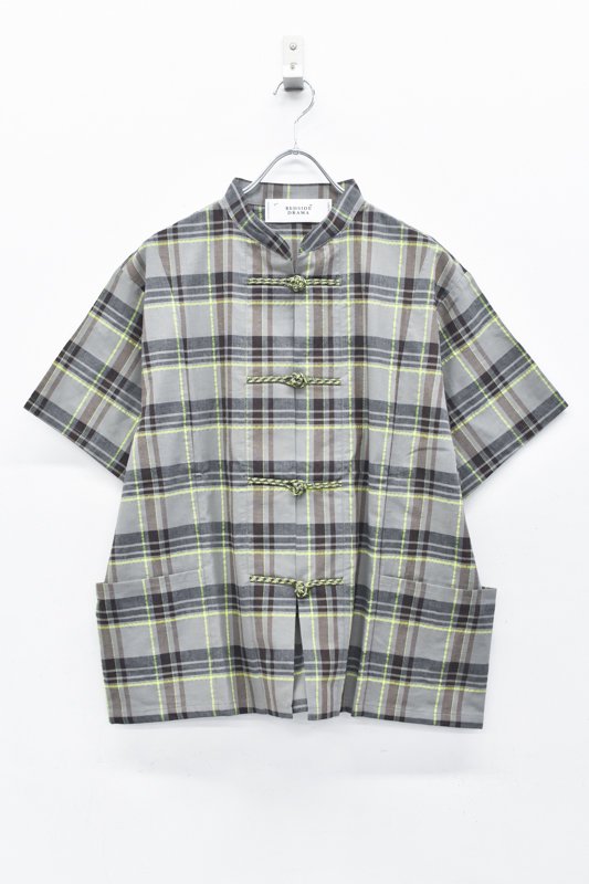 BEDSIDEDRAMA / Checked China shirt - GRAY