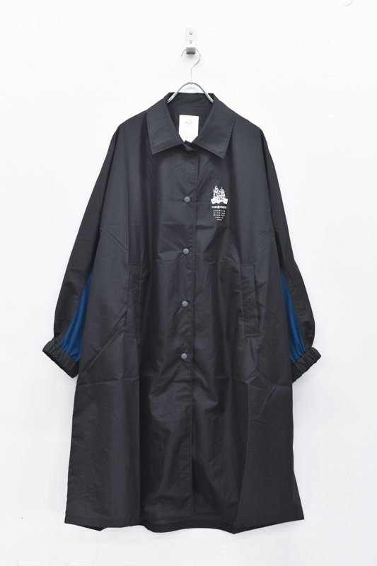 STOF / Dolman sleeve nylon coat - BLACK - CRACKFLOOR WEBSHOP