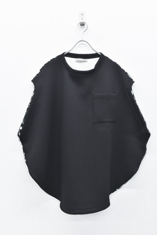RIDDLEMMA / Circle Crew neck Vest - PRINT BLACK