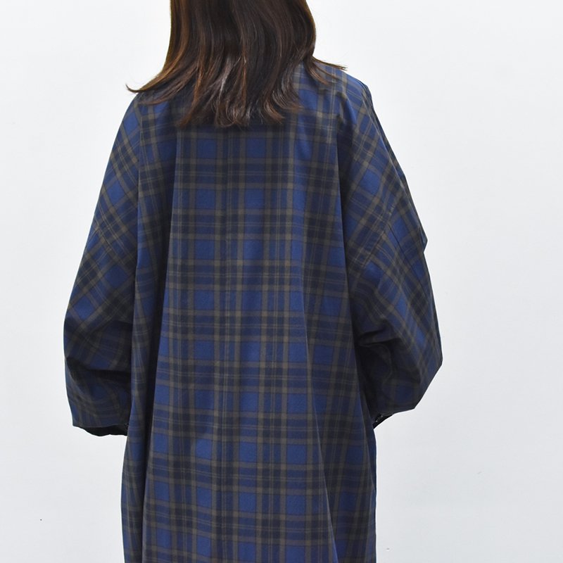 My Beautiful Landlet / CHECK TYPEWRITER SHIRTS COAT - NAVY