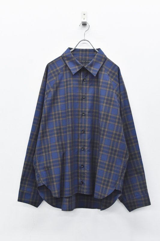 My Beautiful Landlet / CHECK TYPEWRITER BIG SHIRTS - NAVY ...