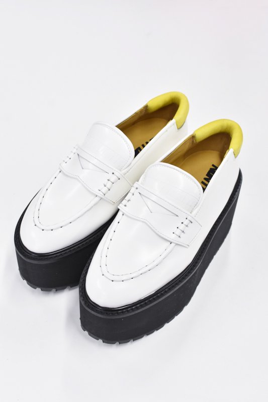 NON TOKYO / PLATFORM COIN LOAFER - WHITE - CRACKFLOOR WEBSHOP