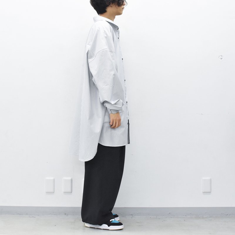 VOAAOV / XXXXL Long Shirt - WHITE STRIPE - CRACKFLOOR WEBSHOP