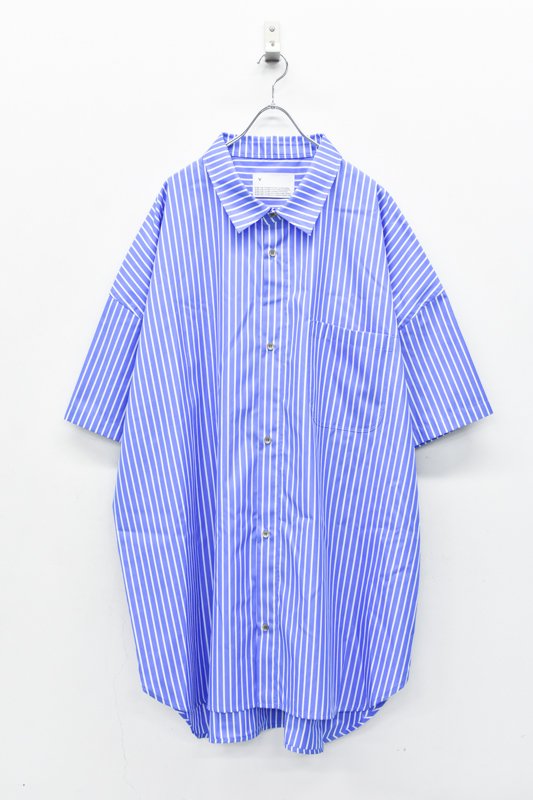 VOAAOV / XXXXL Short Sleeve Shirt - BLUE STRIPE - CRACKFLOOR WEBSHOP