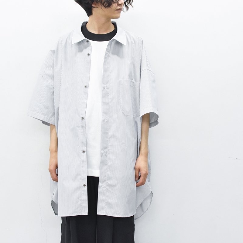 VOAAOV / XXXXL Short Sleeve Shirt - WHITE STRIPE - CRACKFLOOR WEBSHOP