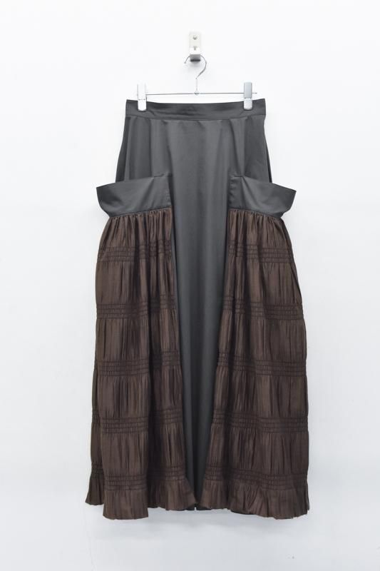 YUKI SHIMANE / Wide pocket Long skirt - KHAKI - CRACKFLOOR WEBSHOP