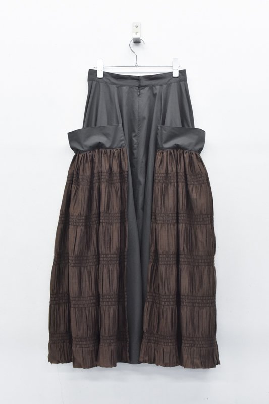 YUKI SHIMANE / Wide pocket Long skirt - KHAKI - CRACKFLOOR WEBSHOP