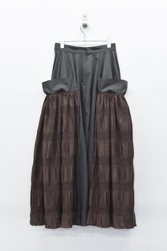 YUKI SHIMANE / Wide pocket Long skirt - KHAKI - CRACKFLOOR WEBSHOP