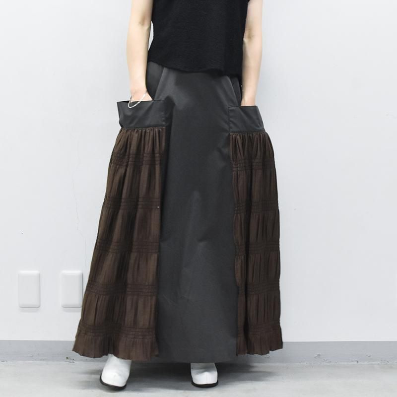 YUKI SHIMANE / Wide pocket Long skirt - KHAKI - CRACKFLOOR WEBSHOP