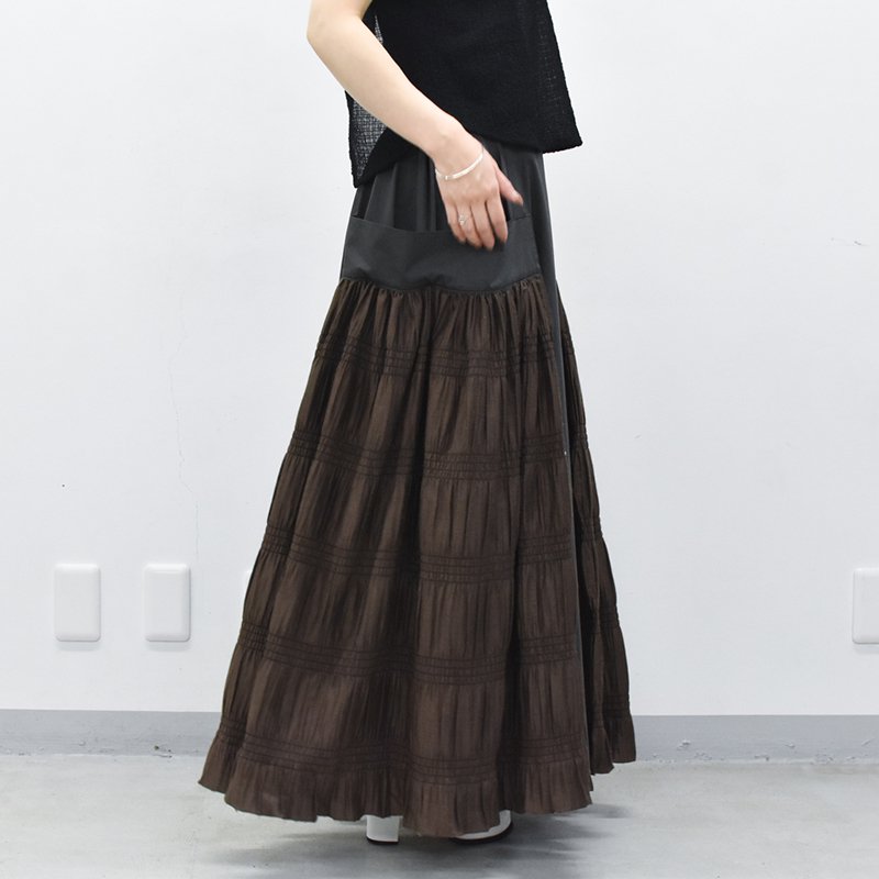 YUKI SHIMANE / Wide pocket Long skirt - KHAKI - CRACKFLOOR WEBSHOP