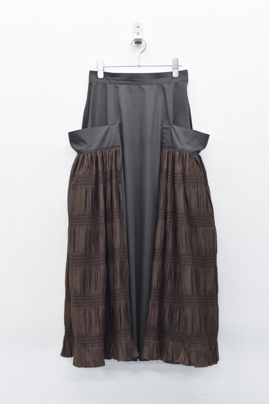 YUKI SHIMANE / Wide pocket Long skirt - KHAKI