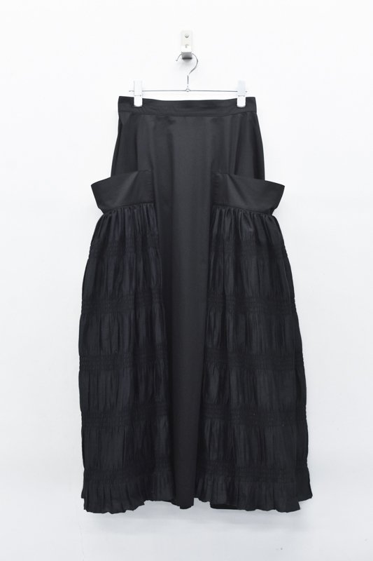 YUKI SHIMANE / Wide pocket Long skirt - BLACK - CRACKFLOOR WEBSHOP