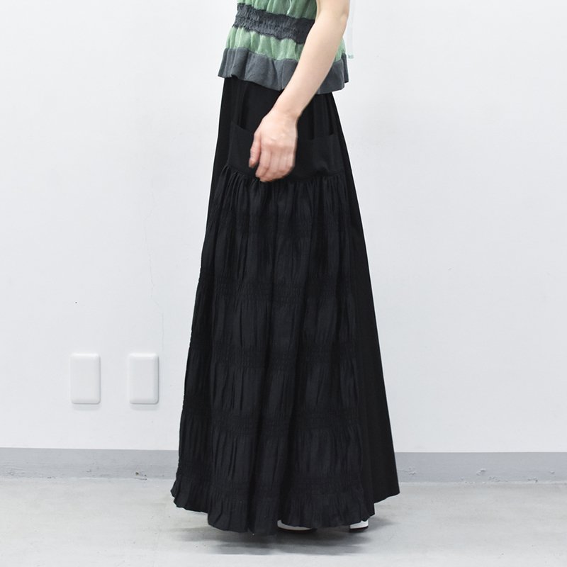 YUKI SHIMANE / Wide pocket Long skirt - BLACK - CRACKFLOOR WEBSHOP