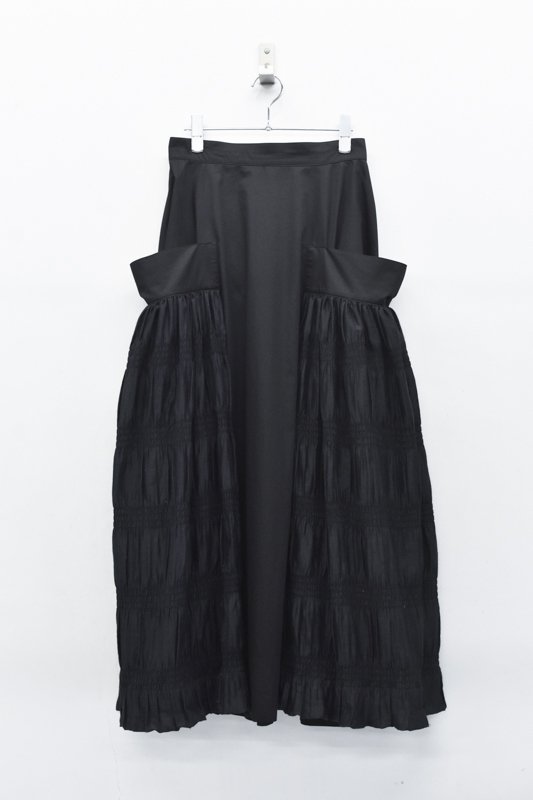 YUKI SHIMANE / Wide pocket Long skirt - BLACK