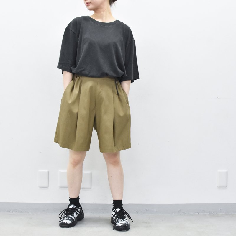 My Beautiful Landlet / GABERDINE WIDE SHORT PANTS - KHAKI