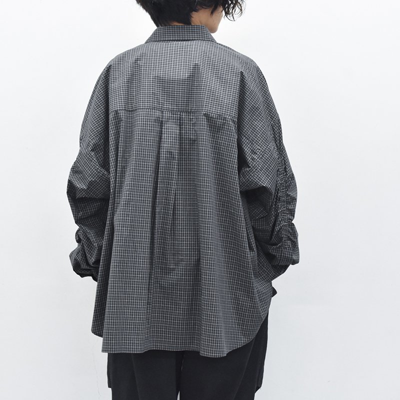 elephant TRIBAL fabrics / Puckering BD Mini Check Shirt - BLACK CHECK -  CRACKFLOOR WEBSHOP