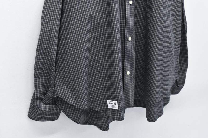 elephant TRIBAL fabrics / Puckering BD Mini Check Shirt - BLACK CHECK -  CRACKFLOOR WEBSHOP