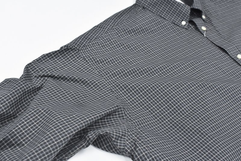 elephant TRIBAL fabrics / Puckering BD Mini Check Shirt - BLACK