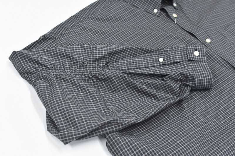 elephant TRIBAL fabrics / Puckering BD Mini Check Shirt - BLACK CHECK -  CRACKFLOOR WEBSHOP