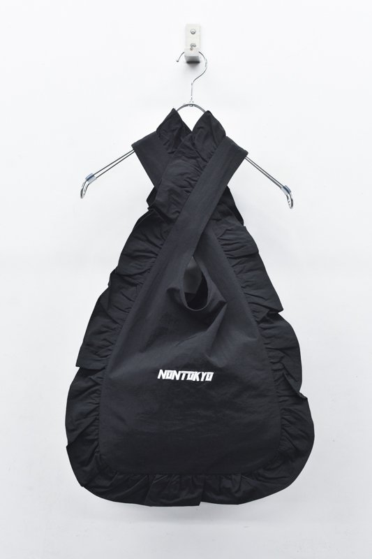 NON TOKYO / FRILL ECO BAG (L) - BLACK - CRACKFLOOR WEBSHOP