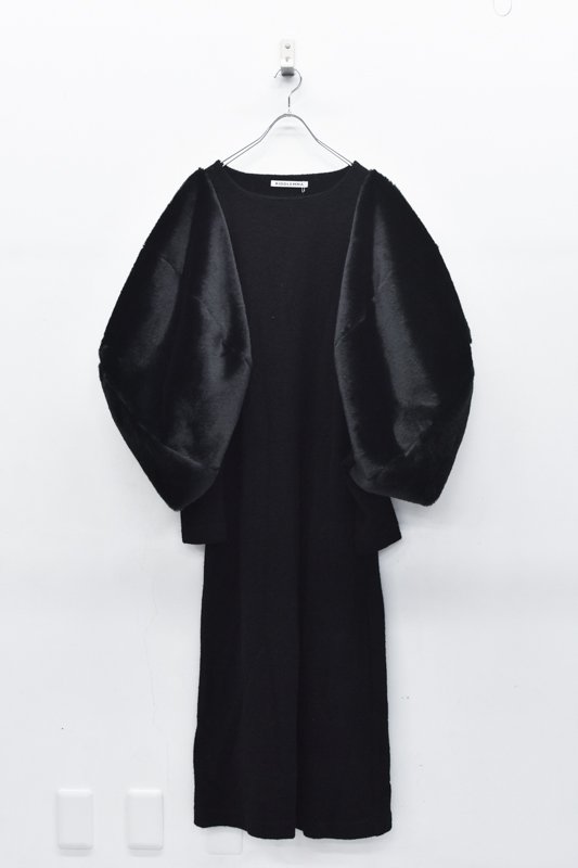 ͽ RIDDLEMMA / EGG sleeve Dress - BLACK