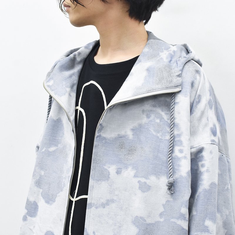 Dulcamara / タイダイジャカードBigパーカー - NAVY GRAY - CRACKFLOOR WEBSHOP